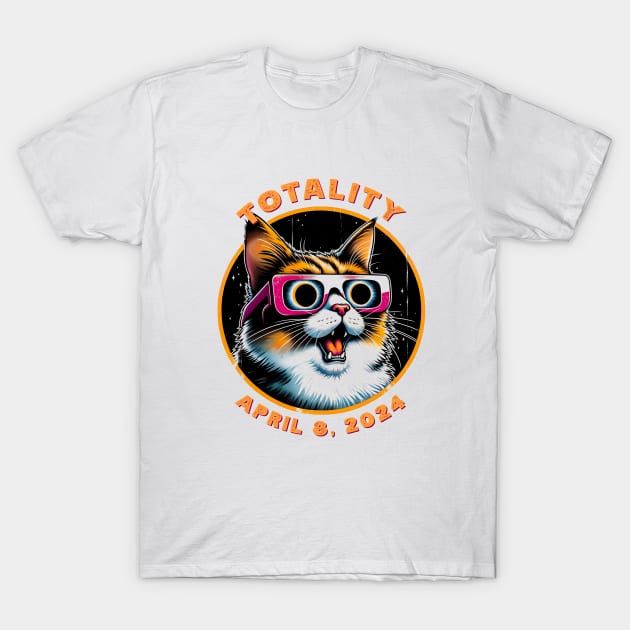 2024 Solar Eclipse Cat-astrophe: Humorous 'Totality' Eclipse Tee T-Shirt by Klimek Prints